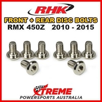 RHK FRONT + REAR HEAVY DUTY BRAKE DISC BOLTS For Suzuki RMX450Z RMX 450Z 2010-2015