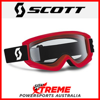 Scott Agent Youth Red Goggles With Clear Lens Motocross Dirt Bike