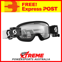 Scott Black/White Buzz MX Pro WFS Goggles With Clear Lens Motocross Dirt Bike