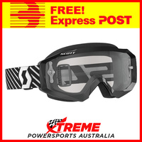 Scott Black/White Hustle MX Goggles With Clear Lens Motocross Dirt Bike