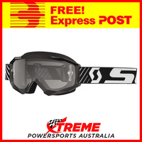Scott Black/White Hustle MX Goggles With Light Sensitive Grey Lens Motocross