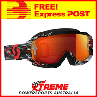 Scott Black/Red Hustle MX Goggles With Orange Chrome Lens Motocross Dirt Bike