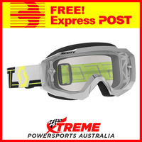Scott Grey/Yellow Hustle MX Goggles With Clear Lens Motocross Dirt Bike