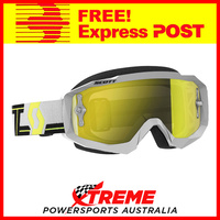 Scott Grey/Yellow Hustle MX Goggles With Yellow Chrome Lens Motocross Dirt Bike