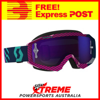 Scott Blue/Pink Hustle MX Goggles With Purple Chrome Lens Motocross Dirt Bike