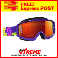 Scott Purple/Yellow Hustle MX Goggles With Orange Chrome Lens Motocross Bike