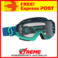 Scott Blue/Teal Hustle MX Goggles With Clear Lens Motocross Dirt Bike