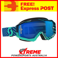 Scott Blue/Teal Hustle MX Goggles With Electric Blue Chrome Lens Motocross Bike