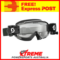Scott Black/White Split OTG WFS Goggles With Clear Lens Motocross Dirt Bike