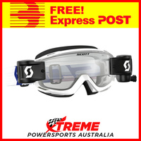 Scott White/Red Split OTG WFS Goggles With Clear Lens Motocross Dirt Bike
