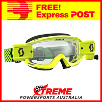 Scott Green/Yellow Split OTG WFS Goggles With Clear Lens Motocross Dirt Bike