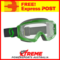 Scott Green/Black Hustle X MX Goggles With Clear Lens Motocross Dirt Bike