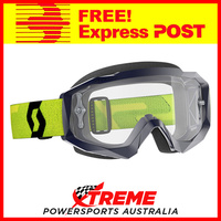 Scott Yellow/Blue Hustle X MX Goggles With Clear Lens Motocross Dirt Bike