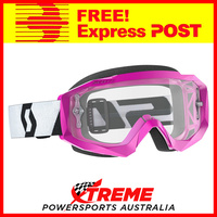 Scott Pink/Black Hustle X MX Goggles With Clear Lens Motocross Dirt Bike