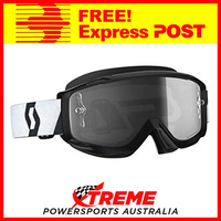 Scott Black/White Split OTG LS Goggles With Light Sensitive Grey Lens Dirt Bike