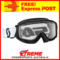 Scott Black/White Split OTG Goggles With Clear Lens Motocross Dirt Bike