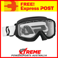 Scott Black/White Split OTG Enduro Goggles With Clear Lens Motocross Dirt Bike