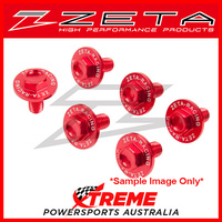 Zeta Honda CR125R/250R 1997-2007 8pcs Red Aluminium Fork & Disc Guard Bolt Set ZE88-9102