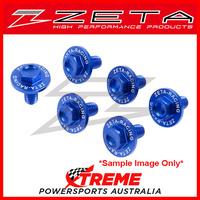 Zeta Kawasaki KX250F 2005-2018 6pcs Blue Anodised Aluminium Fork Guard Bolt Set ZE88-9206