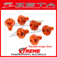 Zeta KTM 65SX 2002-2018 6pcs Orange Anodised Aluminium Fork Guard Bolt Set ZE88-9503