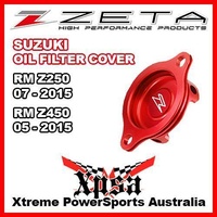 ZETA OIL FILTER COVER RED For Suzuki RMZ 250 RMZ250 07-2015 RMZ450 450 05-2015 MX