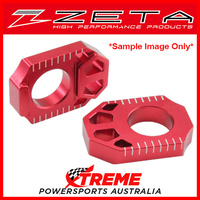 Zeta Red Rear Axle Block Set for Kawasaki KX125 2-Stroke 2003-2008