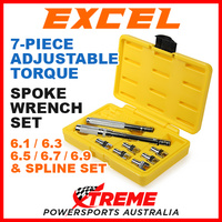 Excel Mx Wheel Rim 7 Piece Adjustable Torque Spoke Wrench Tool Kit Set Dirtbike