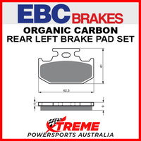 EBC Kawasaki KLX650 1993-1995 Organic Carbon Rear Brake Pad