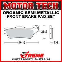 Motor Tech KTM 250 EXC Racing 4T 2002-2006 Semi-Metallic Front Brake Pads