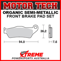 Motor Tech KTM 350 EXC-F 2012-2018 Semi-Metallic Front Brake Pads