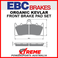 EBC Kawasaki ZRX1200R 2001-2008 Organic Front Brake Pads FA188