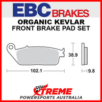 EBC Honda VT1100 ACE 1994-1999 Organic Front Brake Pad FA196