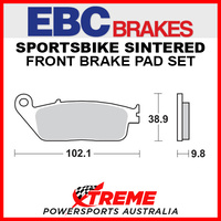 EBC Honda CBR500R 2013-2017 Sportsbike Sintered Front Brake Pad FA196HH