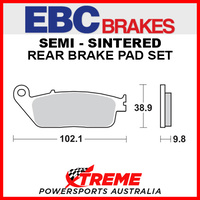 EBC Honda GL1500CT Valkyrie Tourer 97-00 Semi-Sintered Rear Brake Pad FA196V