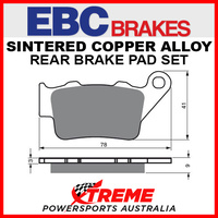EBC Brakes KTM 250 EXC 1995-2003 Sintered Copper Rear Brake Pads FA208R