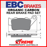 EBC Brakes Triumph 765 Street Triple R 2017 Organic Carbon Rear Brake Pads FA208TT