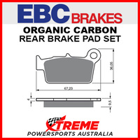EBC TM MX 250 4T 2005-2009 Organic Carbon Rear Brake Pad FA367TT