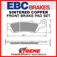EBC Yamaha YZ450FX 2016-2018 Sintered Copper Front Brake Pad FA450R