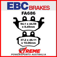 EBC Kawasaki KAF 820 FXT/EPS LE 15-18 Copper Sintered Rear Left Brake pad FA686R