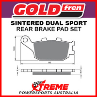 Goldfren Honda CBR650F 2014-2018 Sintered Dual Sport Rear Brake Pads GF021-S3