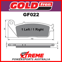Honda CBR 300 RAE (ABS) 14 Goldfren Sintered Dual Sport Front Brake Pads GF022S3