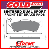 Goldfren Husqvarna TE300i 2018 Sintered Dual Sport Front Brake Pads GF031S3