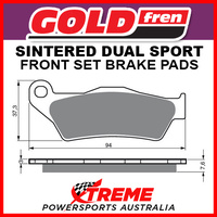 Goldfren KTM 250 EXC 1993-2018 Sintered Dual Sport Front Brake Pads GF031S3