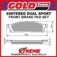 Goldfren Yamaha YZ80 1986-2001 Sintered Dual Sport Front Brake Pad GF034-S3