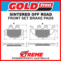 Goldfren Kawasaki KVF300 Brute Force 12-17 Sintered Off Road Front Brake Pads GF230-K5