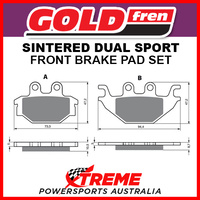Goldfren Kymco UXV500 2009-2011 Sintered Dual Sport Front Brake Pads GF230-S3