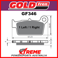Beta RR 50 Motard 2009-2012 Goldfren Sintered Off Road Rear Brake Pad GF346K5