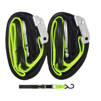 Gorillas Grip Tie Down Strap 38mm Black/Green Loop Pair
