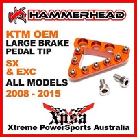 KTM OEM / HAMMERHEAD CNC REAR BRAKE PEDAL TIP LARGE ORANGE SX EXC ALL 2008-2015