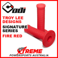 ODI Troy Lee TLD Fire Red Signature Series Diamond Pattern MX Grips H00TL-FR